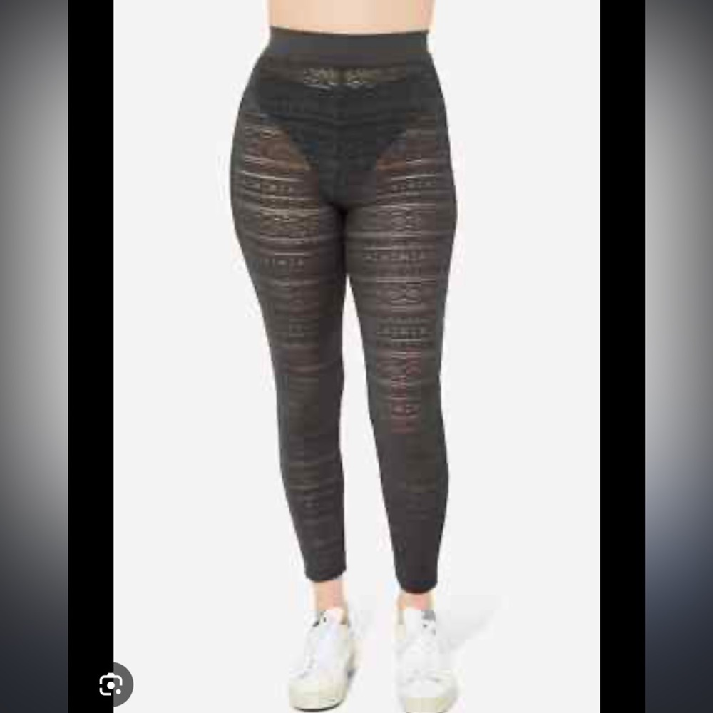 Yitty “smoked out” lace leggings with cut out